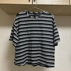 ボーダー 半袖 Tシャツ グレー×ブラック
