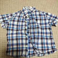 DOUBLE.B チェック柄 半袖シャツ 100cm