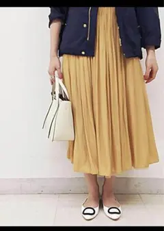 SHIPS チュール リバーシブル スカート マスタード 2WAY 美品