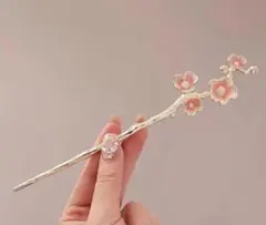 かんざし　桜　サクラ　春　着物　ヘアアレンジ　和装　式　まとめ髪　ピン