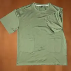 ダブルポケット 半袖 Tシャツ 緑
