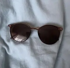 shein ブラウンラウンド型サングラス
