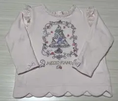 【メゾピアノ】肩フリルケーキ刺繍トレーナー110