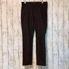 【CLOSSHI】カジュアルパンツ【L】ウエストゴム　チェック柄　ダークグレー