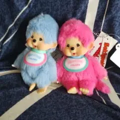 ぬいぐるみ本体 青 ピンク 2体セットモンチッチ