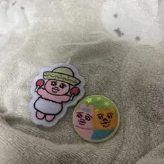 おぱんちゅうさぎ 刺繍ピンバッジ 2点セット