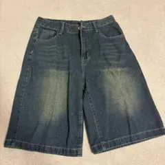 ダークブルーワイドデニムパンツ