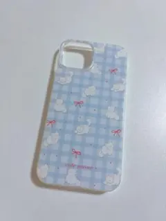 猫デザイン iPhoneケース ブルー 13mini