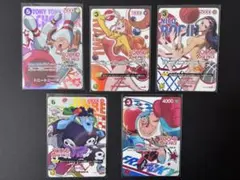 【ステッカー付き】ワンピースカードゲーム 5枚セット　ラウンドワン　コラボ