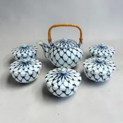 d740　双急須盆＆一双急須セット 鎌倉彫、網目瑞光 煎茶道具 古物 d740 双急須盆＆一双急須セット 鎌倉彫、網目瑞光 煎茶道具 古物