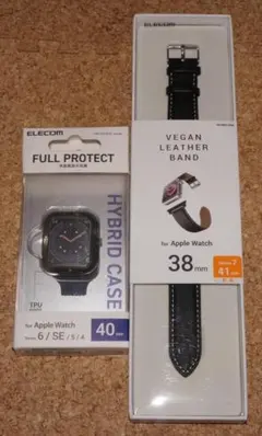 新品★エレコム Apple Watch 6/SE/5/4[40]ケース黒＋バンド