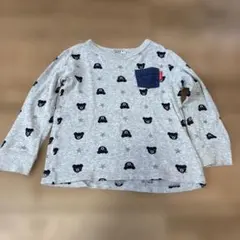 ミキハウス DOUBLE.B クマ柄 長袖カットソー 100