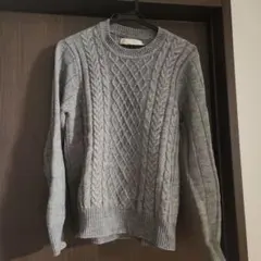 【ヴィンテージ】グレー ケーブルニット セーター 長袖