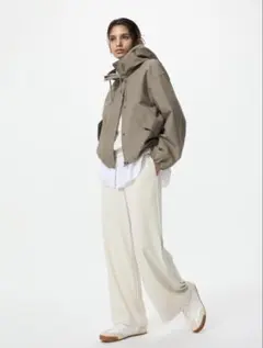 UNIQLO クレープジャージーストレートパンツ 丈短め