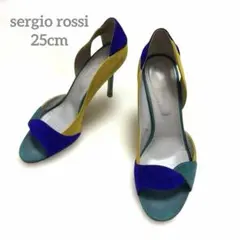sergio rossi セルジオロッシ スエードオープントゥ ハイヒール 38