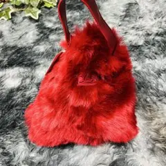 x-girl ピラミッド型　ファーバッグ　未使用タグ付き　レッド