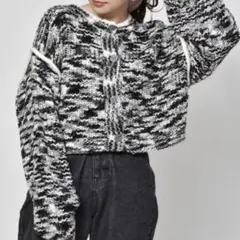 ems excite カラフル配色　ショートカーディガン