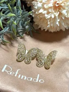 ブライダル イヤリング　蝶々モチーフ
