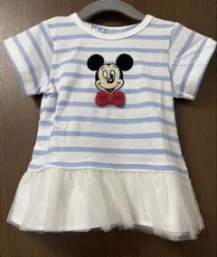 プティマイン　ミッキーマウス フリル付きTシャツ