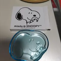 ミスタードーナツ スヌーピー ガラスプレート ブルー 皿 スヌーピーグッズ