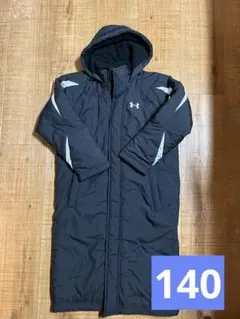 Under Armour フード付きロングベンチコート　140 ブラック