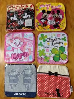 キャラクタータオルハンカチセット6枚