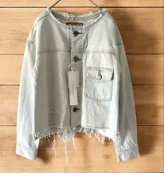 【タグ付き】スタニングルアー ブリーチ加工 デニムジャケット カットオフ 36