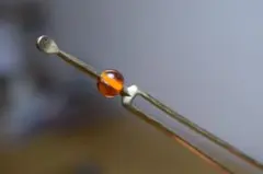 KZ4-20 樺色 簪 一点物 小玉とんぼ玉七宝瑠璃玉 昭和風 二本軸 かんざし