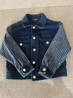 COMME CA ISM ストライプ袖デニムジャケット 100A