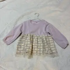 チェック柄チュニック 95サイズ 薄紫