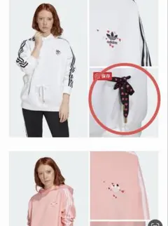 アディダス adidas パーカー ハート刺繍 トレフォイルロゴ