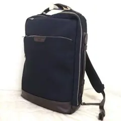 未使用品 タケオキクチ リュック ブリーフケース 2WAY ネイビー 薄まち