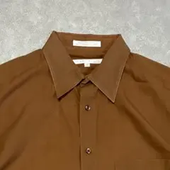 PERRY ELLIS90sフィリピン製半袖コットンシャツブラウンL大人綺麗めのサムネイル