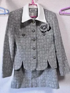 ツイード セットアップスーツ スカート 2way 襟付き 金ボタン 11AR