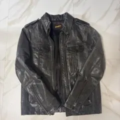 ブラックレザーライダースジャケット