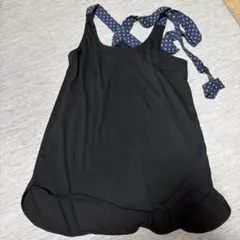 【n'Or LABEL】ドット柄ストラップ タンクトップ ブラックのサムネイル