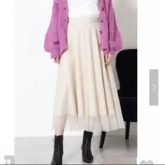 JILLSTUART☆ビーズエンブロイダリースカート　ベージュのサムネイル