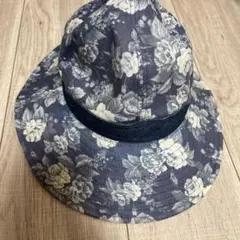 ネイビー フラワーパターン バケットハット