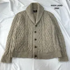 HIGH LAND 2000 カーディガン 厚手L UK製 くるみボタンのサムネイル