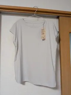 無印良品 天竺編み フレンチスリーブTシャツ ライトグレー XLのサムネイル
