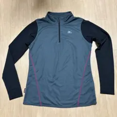 Mizuno ハーフジップ長袖シャツ グレー/ブラック