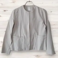 E0096 テチチ カジュアルジャケット アウター 上着 (L) ベージュ 無地