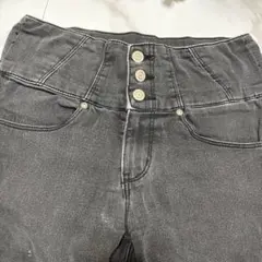 ダークグレー スキニーデニム ハイウエスト