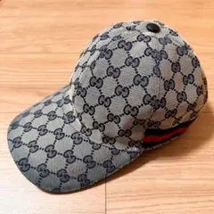◆GUCCI◆希少ブルーグレーGGパターン ベースボールキャップ Sサイズ