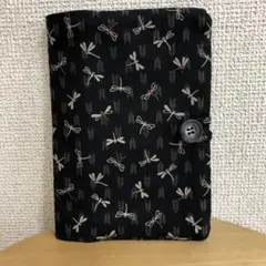 和柄×トンボ柄黒×ベージュ／通帳カード入／お薬手帳診察券入／母子手帳マルチケース