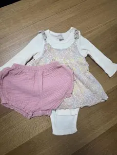 petitmain 長袖ロンパースパンツセット80