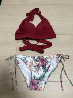 San-ai Resort ノンワイヤービキニ　レッド×花柄　三愛水着のサムネイル
