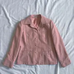 レディース テーラードジャケット スエード調 ソフトピンク vintage 古着