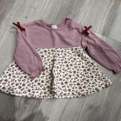 SIMPLE FREE 花柄フリル袖トップス 80