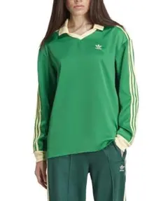 タグ付未使用品 adidas スリーストライプス サテン 長袖Tシャツ XS